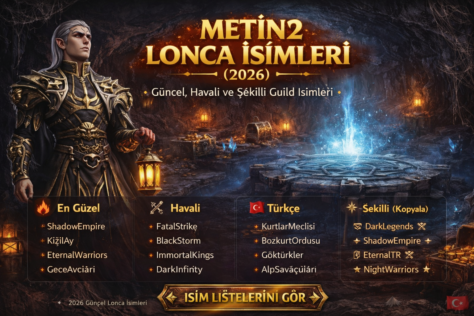 Metin2 Lonca İsimleri 2026 | Havalı, Türkçe ve Şekilli Guild İsimleri